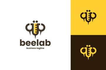 bee laboratory logo vector
