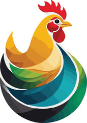 Colorful Hen vector design, Hen logo and icon Design, Hen Illustration vector design