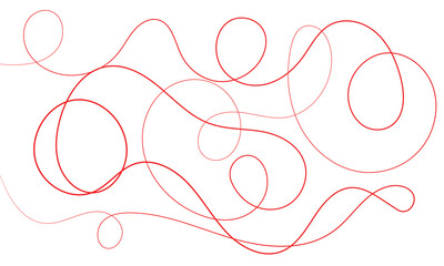 Thread line seamless pattern. Curvy intersections of ropes in organic smooth print. Abstract squiggly modern background with continuous&nbsp;lines. Vector Illustration .