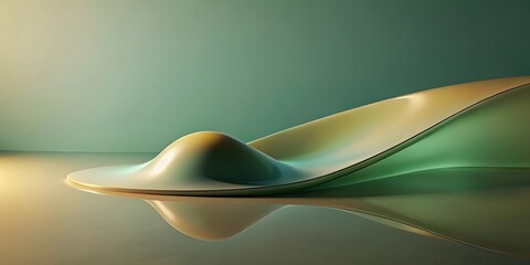 Abstract Fluid Form, Teal Background