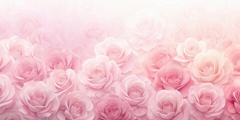 Delicate rose-petal pink ombre-effect wallpaper with a subtle gradient effect, furniture arrangement, wall decoration, pastel colors