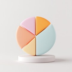 Obraz premium Pastel Geometric Abstract Shapes Composition on White Background