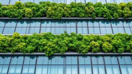 A modern building facade adorned with vibrant greenery, showcasing a harmonious blend of nature and architecture.