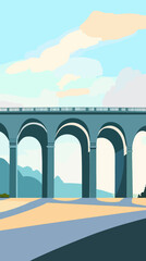 Obraz premium Scenic Archways of Lapa Viaduct in Rio de Janeiro Vector Illustration Art