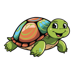 Fototapeta premium happy turtle cartoon