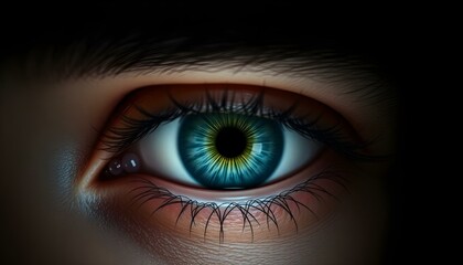 Fototapeta premium Enigmatic Gaze, Meticulous Eye Detail, Intricate Iris Patterns