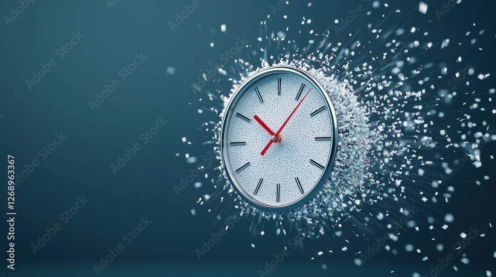 Poster a clock with its hands moving quickly, symbolizing the passage of time and the need to use it wisely