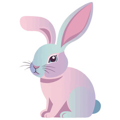 Obraz premium pastel pink rabbit bunny vector