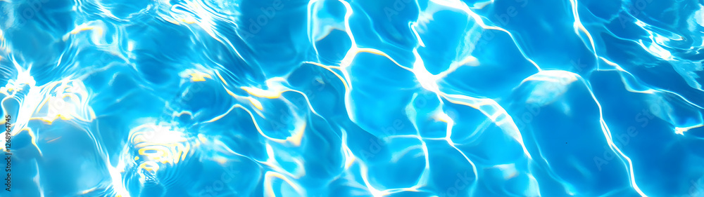 Aufkleber tranquil rippling pool of blue water reflecting sunlight and calm surroundings serene and peaceful s
