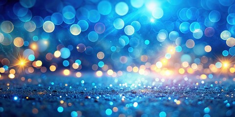 Dreamy Blue Bokeh Background: Elegant & Sophisticated Blurred Lights