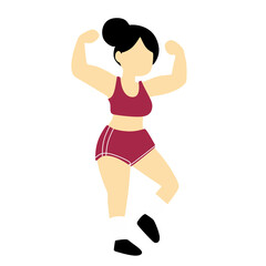 Obesity people wearing sports uniform doing fitness exercises. weight loss program concept vector Illustration. Maintaining Weight with Balanced Diet