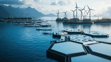 Fototapeta premium A time-lapse visual of carbon being captured and stored in a renewable energy grid.