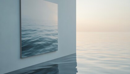 Fototapeta premium Close up of wall artwork reflecting surrounding space in a soft and artistic ambiance