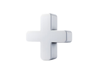 Fototapeta premium Minimalist White Plus Sign on a Transparent Background Representing Addition and Positivity