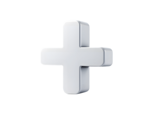 Minimalist White Plus Sign on a Transparent Background Representing Addition and Positivity