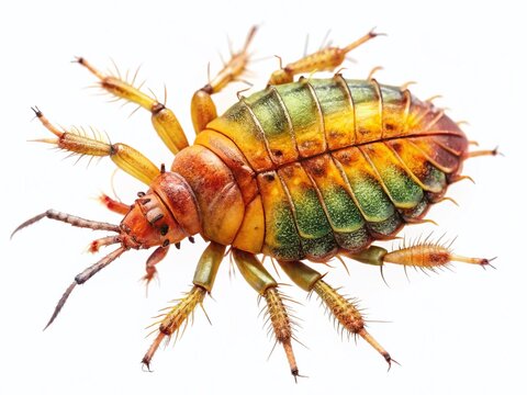 HD Bark Louse Closeup on Pure White Background - Wallpaper Image