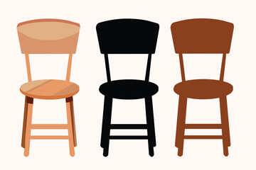 Set of isolated chair and sofa with various shape and design.Flat style vector illustration.