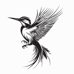 Flying Bird Vector Images. vector illustration of a Flying Bird isolated on white background.