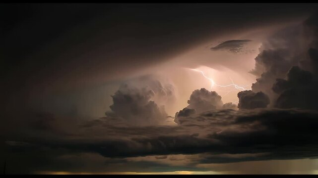 Intense bolts ignite the night as ominous thunderheads swirl, illuminating nature&rsquo;s fierce energy in a gripping, storm-lashed sky.
