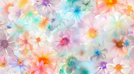 Watercolor floral pattern in soft pastel colors
