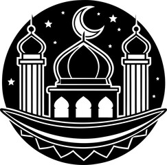 abstract illustration of ramadhan mosque icon