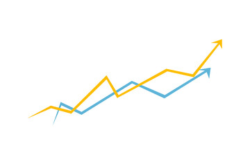 Upward arrow graph indicates an uptrend, cut off