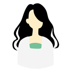 woman with long hair vector illustration