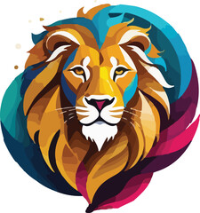 Colorful Lion vector design, Lion logo and icon Design, Lion Illustration vector design