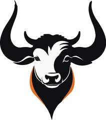 Ox Illustration vector design, Ox logo and icon Design, Silhouette Ox vector design