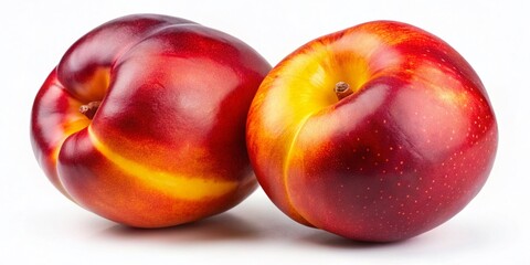 Juicy Nectarines: One and a Half Peaches Isolated on White Background for Summer Recipes and Food Photography