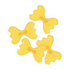 Simple Pasta Shapes Collection. Flat Illustration