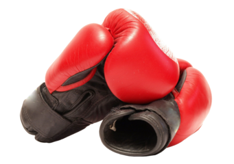 Red boxing gloves isolated