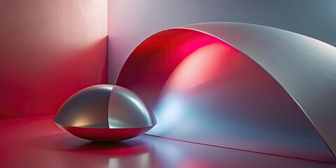 Abstract Sphere and Curved Surface with Gradient Lighting