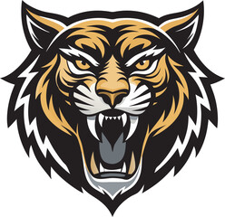 Angry Tiger Silhouette Logo  Premium Wildlife Branding Design Art & Illustration