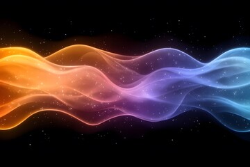 Obraz premium Abstract Colorful Wave with Stars in Cosmic Space - Futuristic Design for Posters or Backgrounds