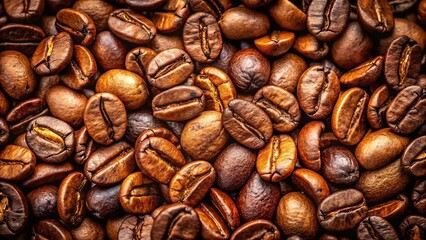 Obraz premium Light Roast Arabica Coffee Beans: Close-Up Aerial View