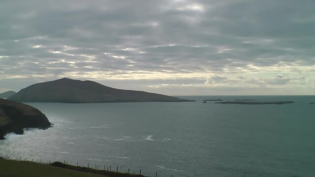 The Blasket Islands on Dingle Peninsula seen from the Slae Head drive, Co.Kerry, Ireland