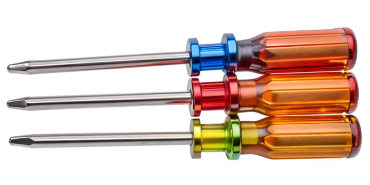  Set of Screwdrivers with Different Tip Sizes and Shapes.Electric Screwdriver in Action – Power Tool for Fastening.AI generated