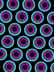 Retro abstract background vector, vintage geometric circle design, simple colorful lines classic wallpaper on dark background.