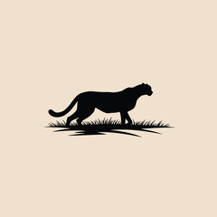 vector illustration of a silhouette of a lion