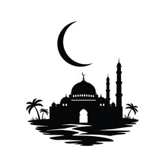 silhouette of mosque