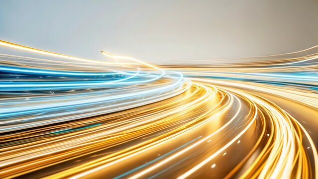Abstract Light Trails, Dynamic Curves, Speed, Motion Blur