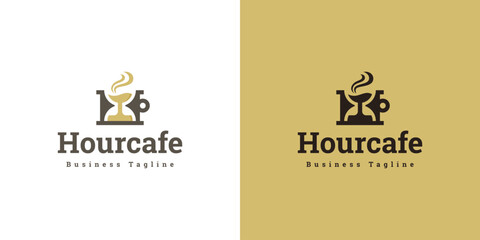 hourglass coffee logo vector