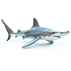 Obraz premium Hammerhead shark isolated on white