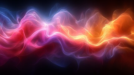 Obraz premium Abstract fiery, icy waves flowing, dark background, energy concept, website banner