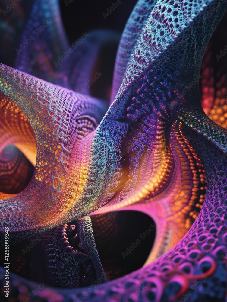 Aufkleber Colorful abstract patterns swirl in vivid hues creating a vibrant visual experience. Generative AI