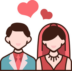 Wedding Couple Icon Illustrations