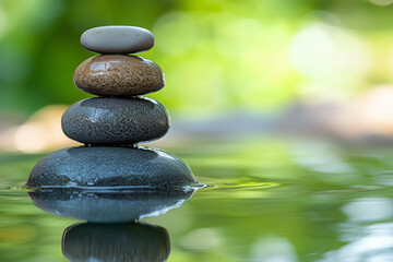 Obraz premium Stack of zen stones for relaxation background