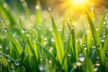 Lush Green Grass Close-Up: Vibrant Texture and Detail Stock Photo