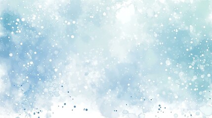 Obraz premium Abstract blue winter watercolor background. Sky pattern with snow. Light blue water color paper texture background. Blue watercolor vector background.